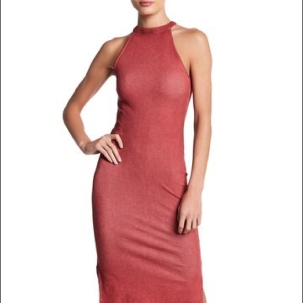 Rust colored crew neck dress